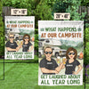 What Happens At Our Campsite - Personalized Flag - Gift For Camping Lovers
