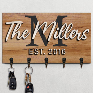 Our Sweet Family - Personalized Key Hanger, Key Holder, 2-Layer Wood Key Hanger - Gift For Couple, Husband Wife, Anniversary, Engagement, Wedding, Marriage Gift