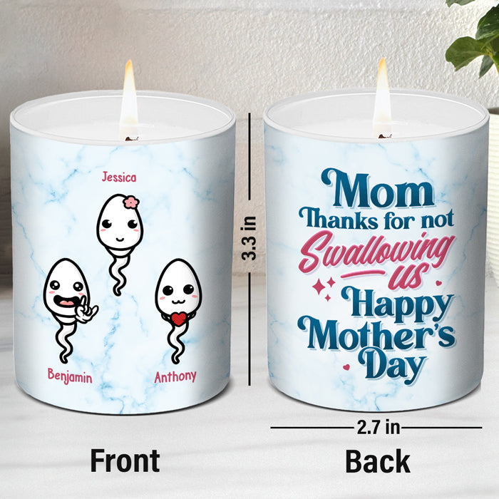 I Love You Mom - Family Personalized Custom Smokeless Scented Candle - Mother's Day, Birthday Gift For Mom