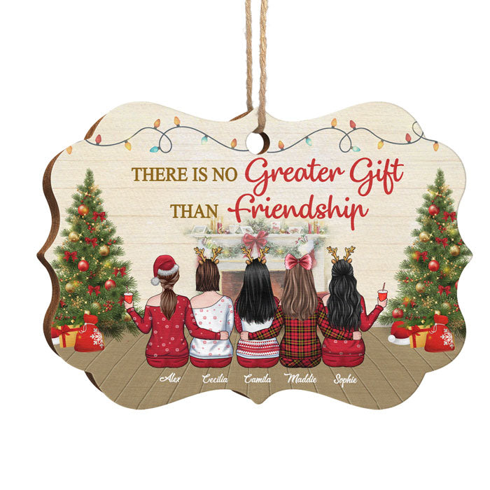 Sisters Will Always Be Connected By Heart - Personalized Custom Benelux Shaped Wood/Aluminum Christmas Ornament - Gift For Bestie, Best Friend, Sister, Birthday Gift For Bestie And Friend, Christmas New Arrival Gift