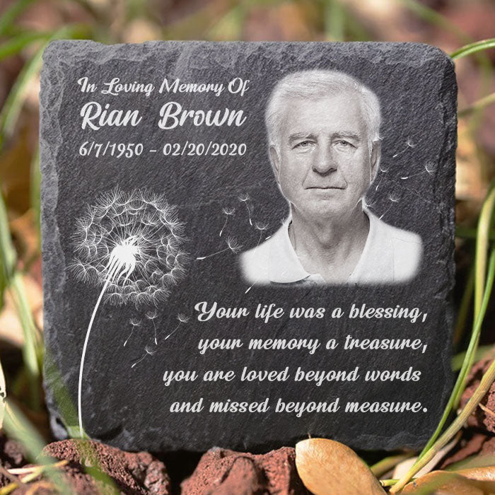 Custom Photo Your Spirit Will Always Be With Me - Memorial Personalized Custom Square Shaped Memorial Stone - Sympathy Gift For Family Members