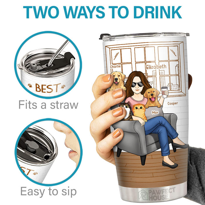 World's Best Fur Mom - Dog & Cat Personalized Custom Tumbler - Mother's Day, Birthday Gift For Pet Owners, Pet Lovers