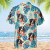 Colorful Tropical Flowers And Leaves - Dog & Cat Personalized Custom Unisex Hawaiian Shirt - Upload Image, Dog Face, Cat Face - Summer Vacation Gift, Gift For Pet Owners, Pet Lovers