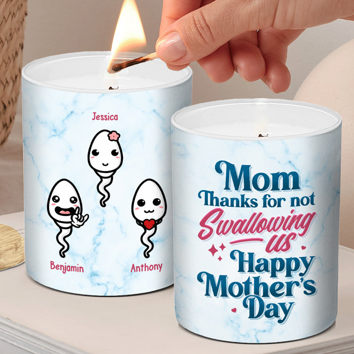 I Love You Mom - Family Personalized Custom Smokeless Scented Candle - Mother's Day, Birthday Gift For Mom