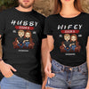 Hubby & Wifey Since Then - Personalized Matching Couple T-Shirt - Gift For Couple, Husband Wife, Anniversary, Engagement, Wedding, Marriage Gift