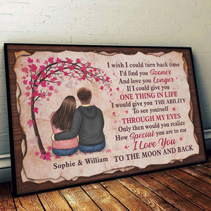 You Are So Special To Me, I Love You To The Moon And Back - Gift For Couples, Personalized Horizontal Poster.