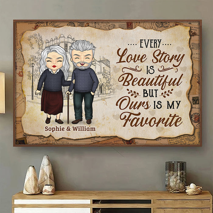 Every Love Story Is Beautiful But Ours Is My Favorite - Gift For Couples, Personalized Horizontal Poster
