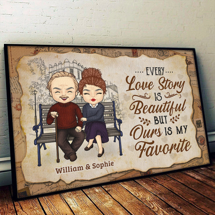 Our Love Story Is My Favorite - Gift For Couples, Personalized Horizontal Poster