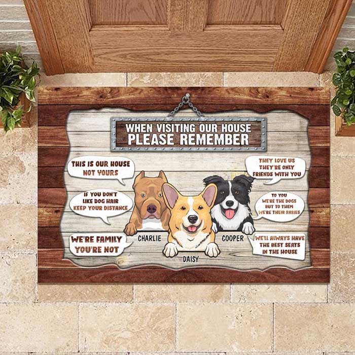 Dogs' Rules When Visiting Our House - Personalized Decorative Mat