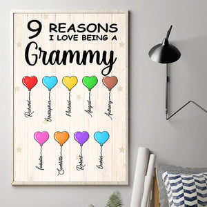 Reasons I Love Being A Grandma - Personalized Vertical Poster.