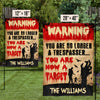 You Are No Longer A Trespasser - You Are Now A Target - Personalized Zombie Flag, Halloween Ideas.