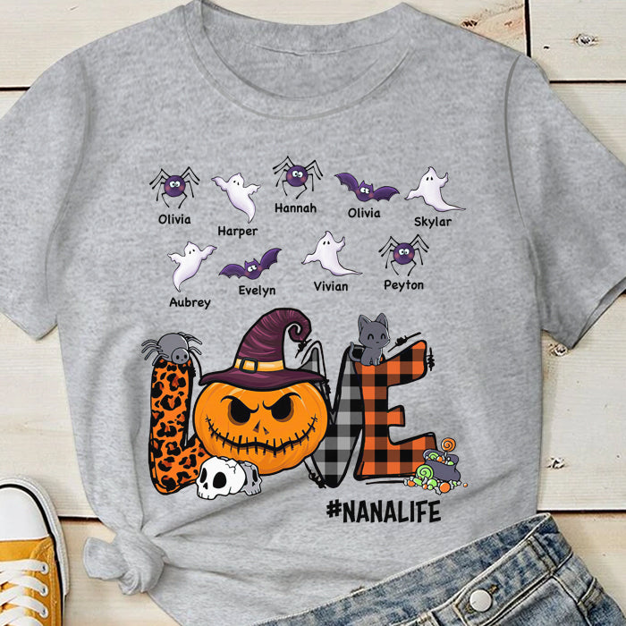 Love Halloween - Ghosts, Bats And Spiders  - Personalized Unisex T-Shirt