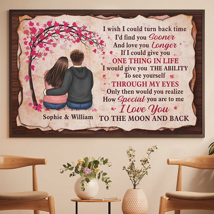 You Are So Special To Me, I Love You To The Moon And Back - Gift For Couples, Personalized Horizontal Poster.