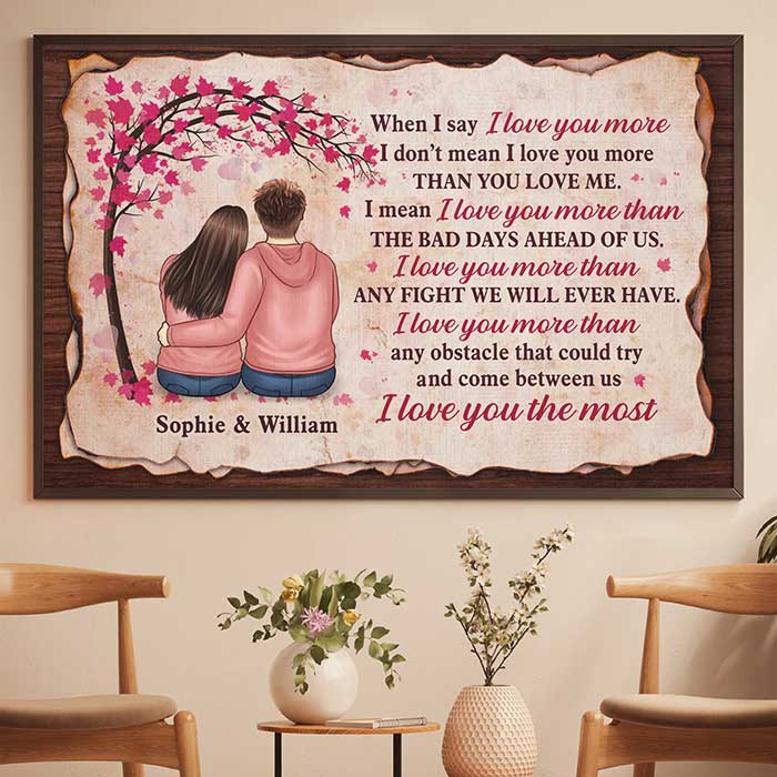 I Love You More Than Any Fight We Will Ever Have, I Love You The Most - Gift For Couples, Personalized Horizontal Poster