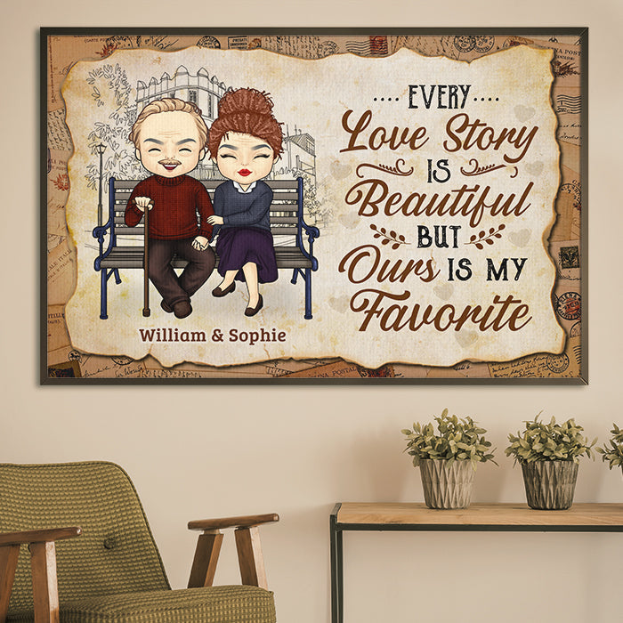 Our Love Story Is My Favorite - Gift For Couples, Personalized Horizontal Poster