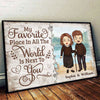My Beloved Place Is Next To You - Gift For Couples, Personalized Horizontal Poster