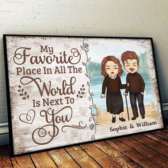 My Beloved Place Is Next To You - Gift For Couples, Personalized Horizontal Poster