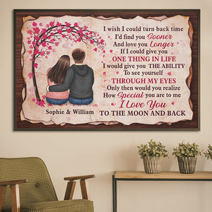You Are So Special To Me, I Love You To The Moon And Back - Gift For Couples, Personalized Horizontal Poster.