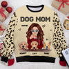 I'm A Happy Dog Mom - Personalized Custom Unisex Ugly Christmas Sweatshirt, Wool Sweatshirt, All-Over-Print Sweatshirt - Gift For Dog Lovers, Pet Lovers, Christmas Gift