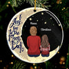 I Love You To The Moon And Back - Personalized Custom Round Shaped Acrylic Christmas Ornament - Gift For Grandma, Grandparents, Christmas Gift