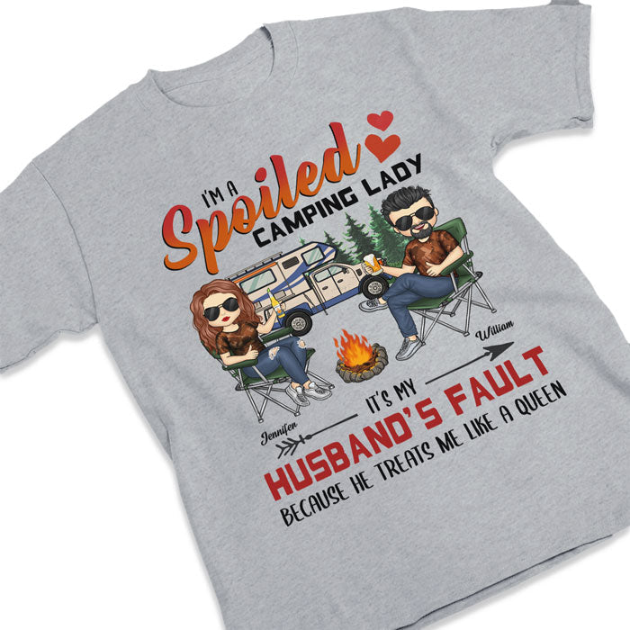 I'm A Spoiled Camping Lady - Personalized Unisex T-shirt, Hoodie, Sweatshirt