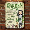 A Girl Who Loves Dog & Gardening - Personalized Metal Sign - Gift For Gardening Lovers