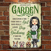A Girl Who Loves Dog & Gardening - Personalized Metal Sign - Gift For Gardening Lovers