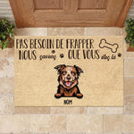 Pas besosin de frapper French - Funny Personalized Dog Decorative Mat