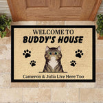 Personalized Welcome to Cat's House - Funny Personalized Cat Decorative Mat (WW)