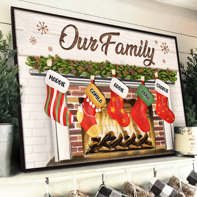 Merry Christmas With Family - Personalized Horizontal Poster