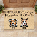 Pas besosin de frapper French - Funny Personalized Dog Decorative Mat