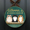 Willkommen In Meinem Zuhause - Lustiges Personalisiertes Katzentürschild, Funny Personalized Cat Door Sign German