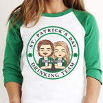 Be Careful! We're The Best Drinking Team - Gift For Couples, Husband Wife, Personalized St. Patrick's Day Unisex Raglan Shirt