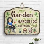 Into The Garden I Find My Soul - Personalized Shaped Wood Sign - Gift For Gardening Lovers