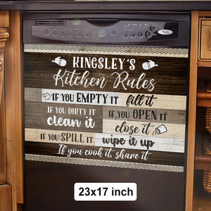 Kitchen Rules - Personalized Dishwasher Cover.