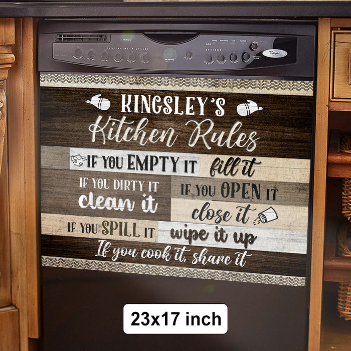 Kitchen Rules - Personalized Dishwasher Cover