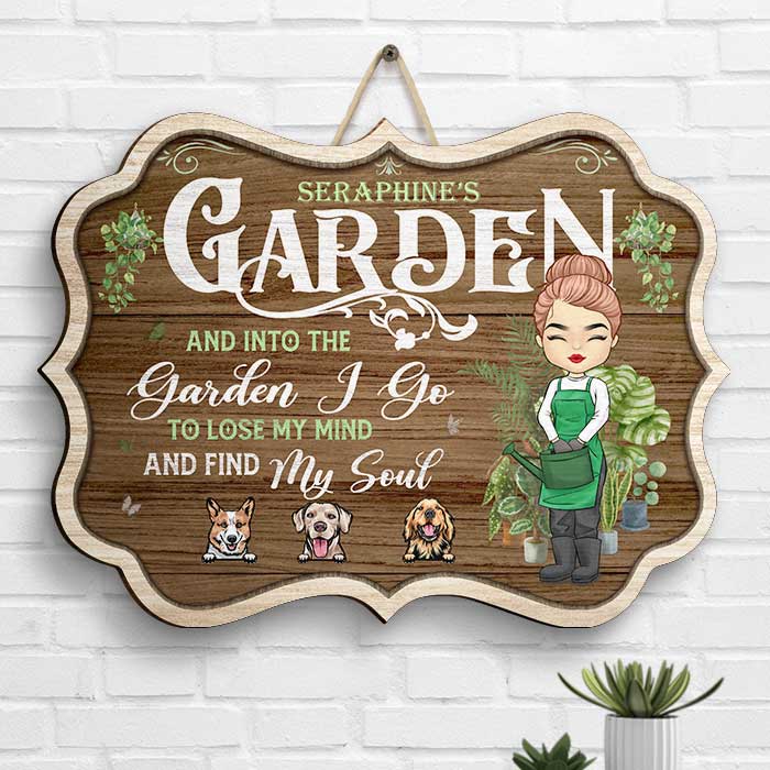 Lose My Mind Find My Soul - Personalized Shaped Wood Sign - Gift For Gardening Lovers