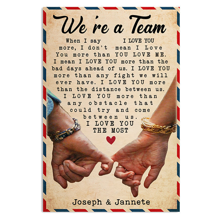 I Love You More Than The Distance Between Us - Gift For Couples, Personalized Vertical Poster
