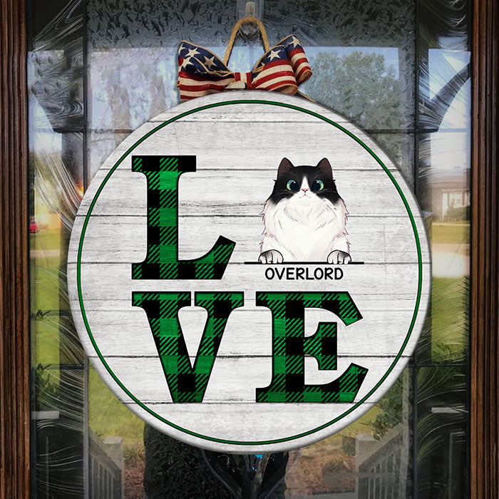 Love Cat - Funny Personalized Cat Door Sign