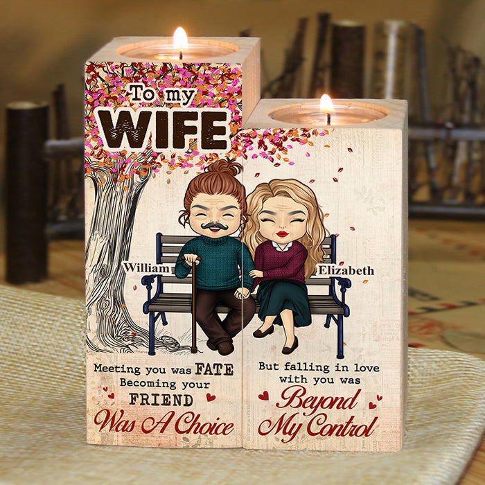 Falling In Love With You Was Beyond My Control - Gift For Couples, Personalized Candle Holder