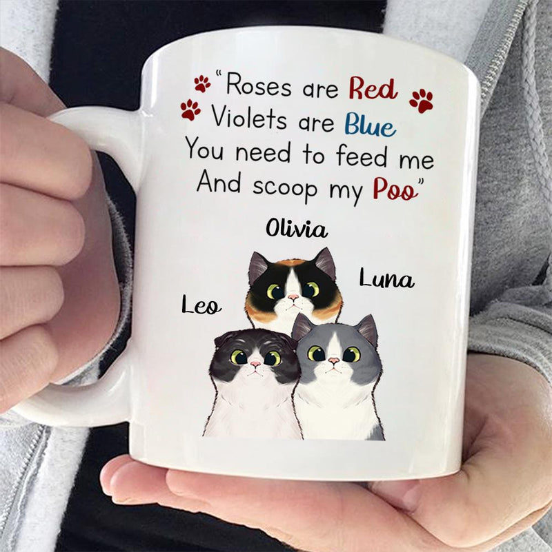 Curious Cat - Roses Are Red Violets Are Blue - Funny Personalized Cat Mug