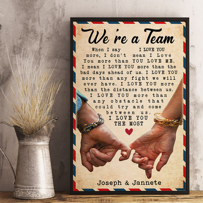I Love You More Than The Distance Between Us - Gift For Couples, Personalized Vertical Poster