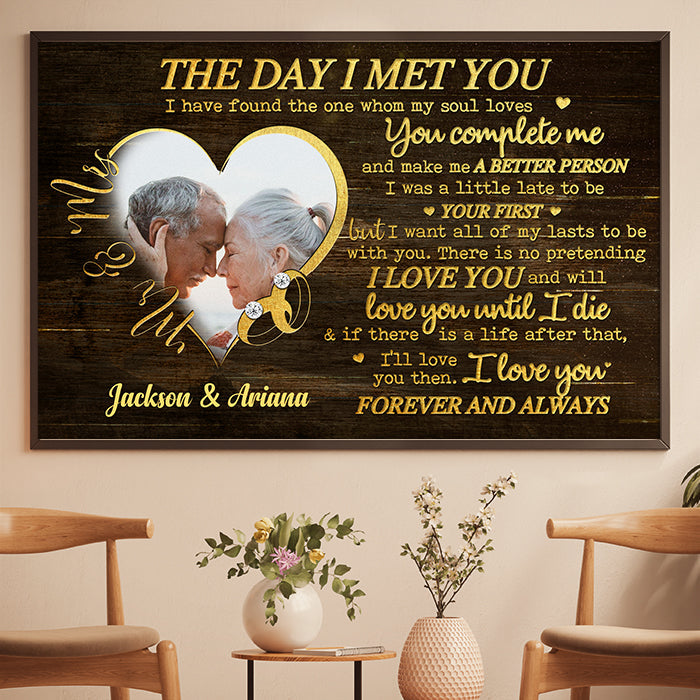 You're The One Whom My Soul Loves - Upload Image, Gift For Couples, Husband Wife - Personalized Horizontal Poster.