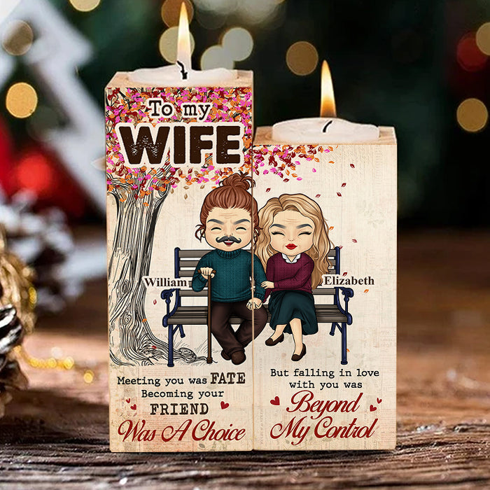 Falling In Love With You Was Beyond My Control - Gift For Couples, Personalized Candle Holder