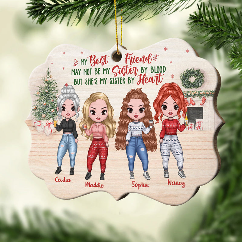 Bestie - Always Better Together - Personalized Custom Benelux Shaped Wood Christmas Ornament