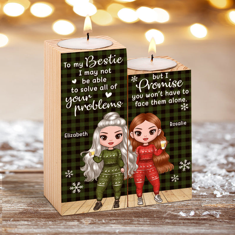 Because Of You, I Cry A Little Less - Gift For Bestie - Personalized Candle Holder
