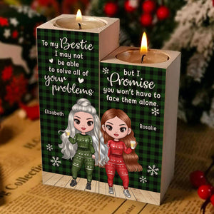 Because Of You, I Cry A Little Less - Gift For Bestie - Personalized Candle Holder.