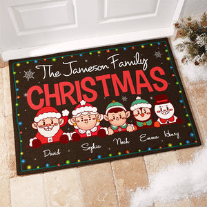 Happy Christmas With Our Family - Personalized Decorative Mat.