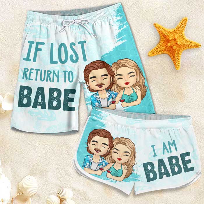 I Am Babe - Personalized Couple Beach Shorts - Gift For Couples, Husband Wife