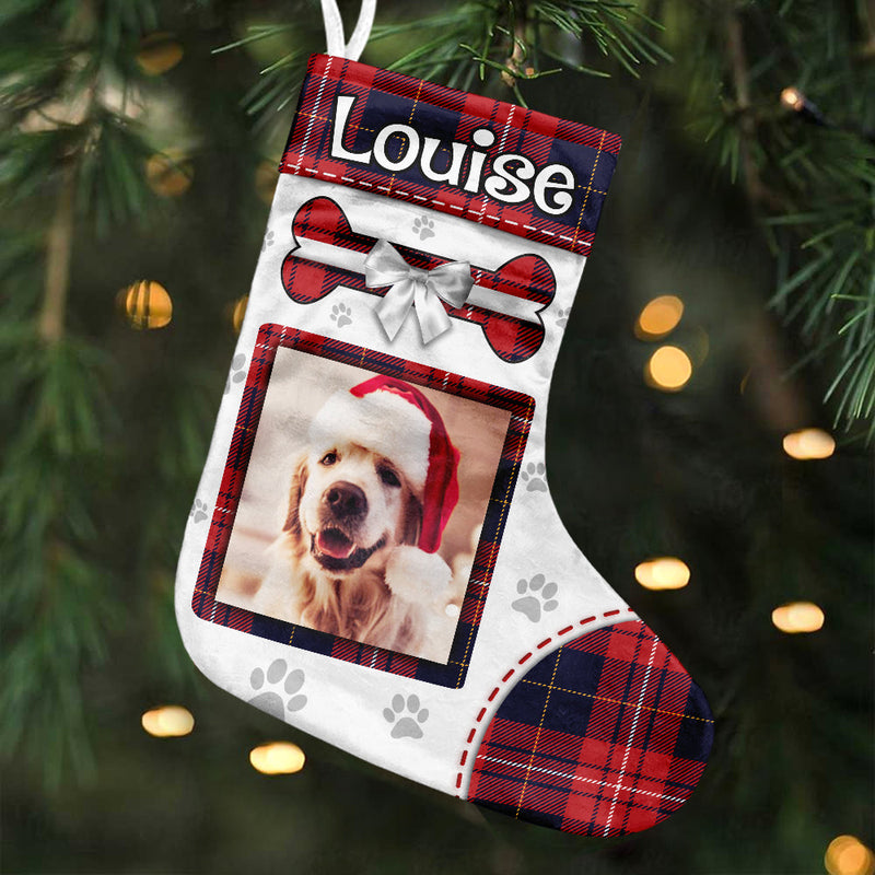 Have A Fetching Christmas - Upload Pet Photo - Personalized Christmas Stocking